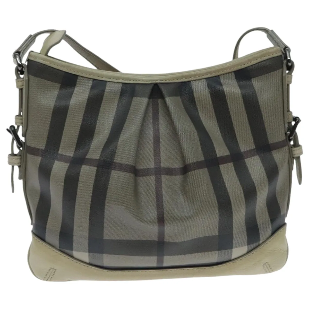 BURBERRY Nova Check Shoulder Bag Coated Canvas Beige yk15593
