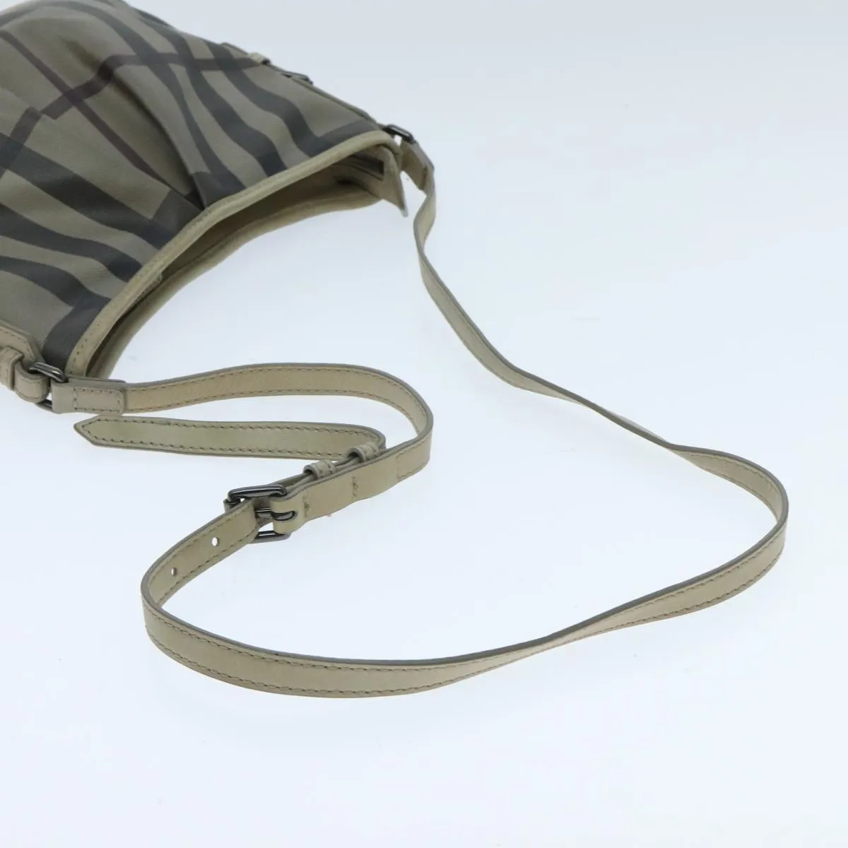 BURBERRY Nova Check Shoulder Bag Coated Canvas Beige yk15593