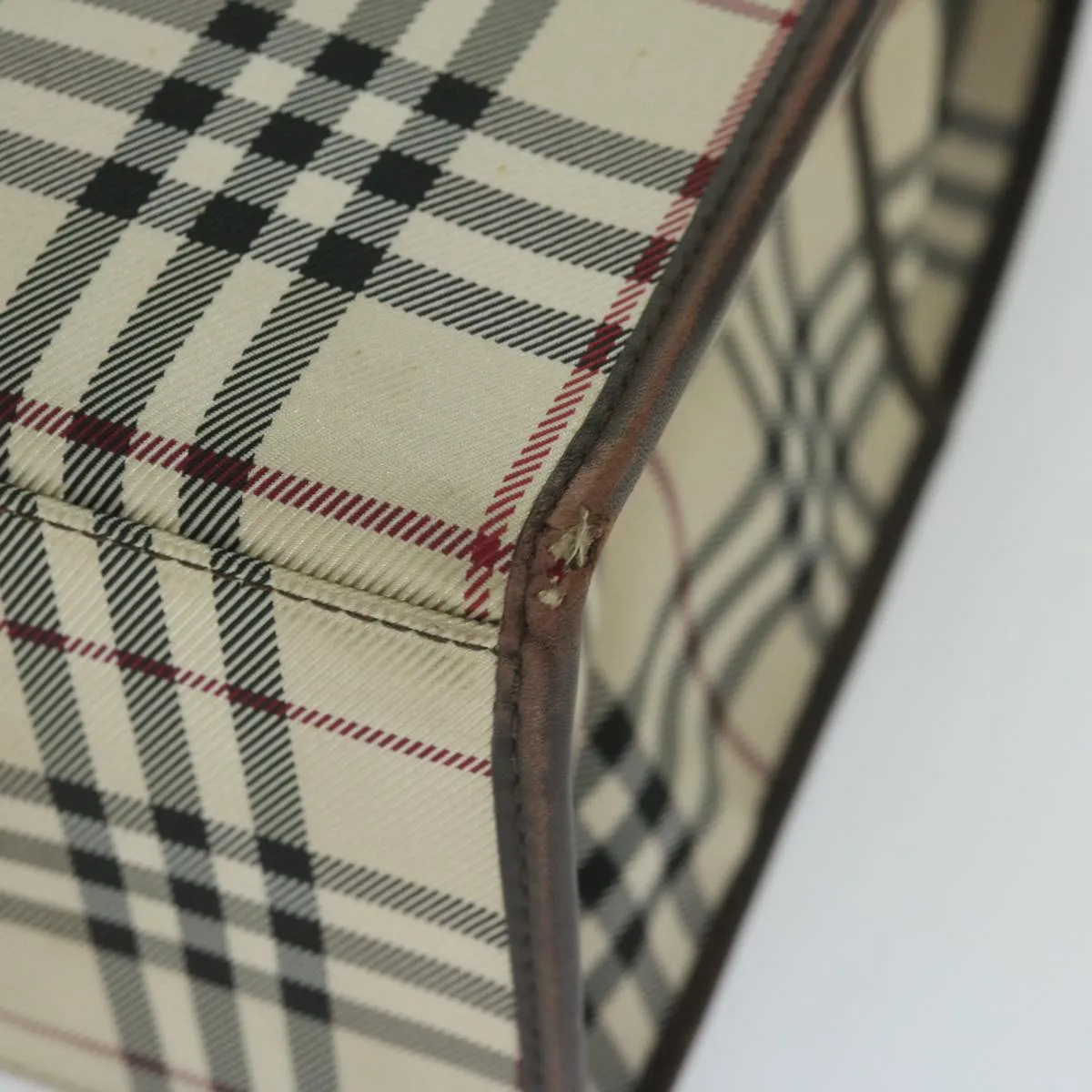 BURBERRY Nova Check Shoulder Bag Nylon Canvas Beige 60156