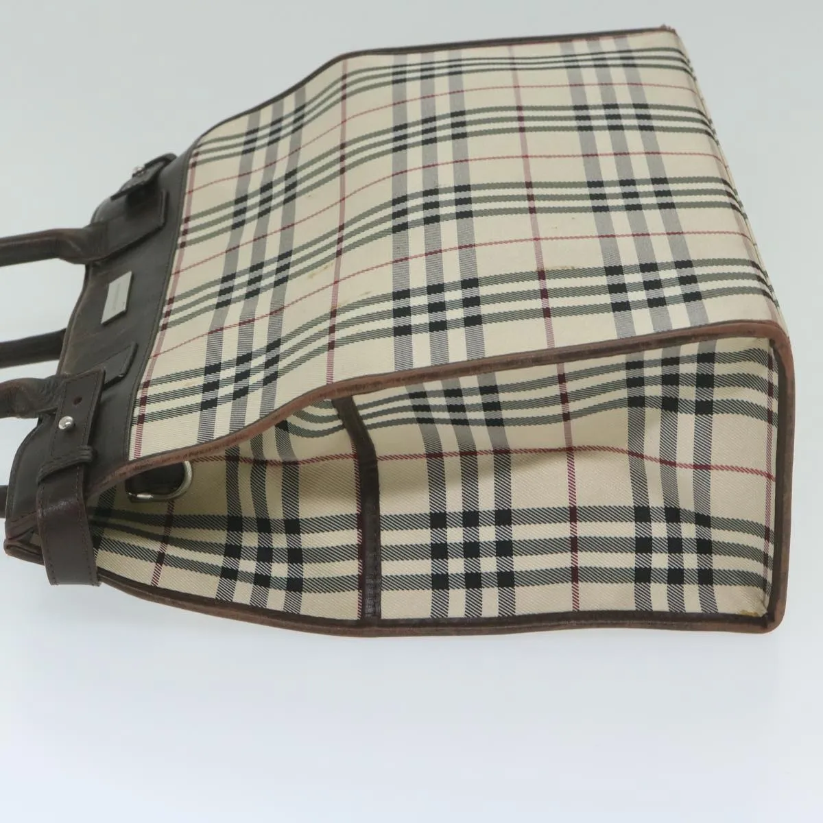 BURBERRY Nova Check Shoulder Bag Nylon Canvas Beige 60156
