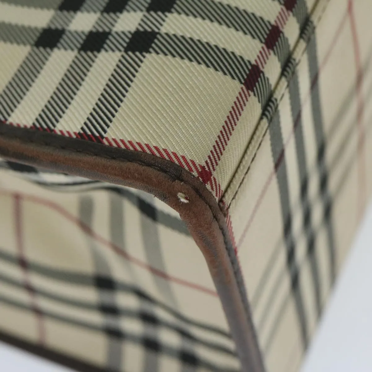 BURBERRY Nova Check Shoulder Bag Nylon Canvas Beige 60156