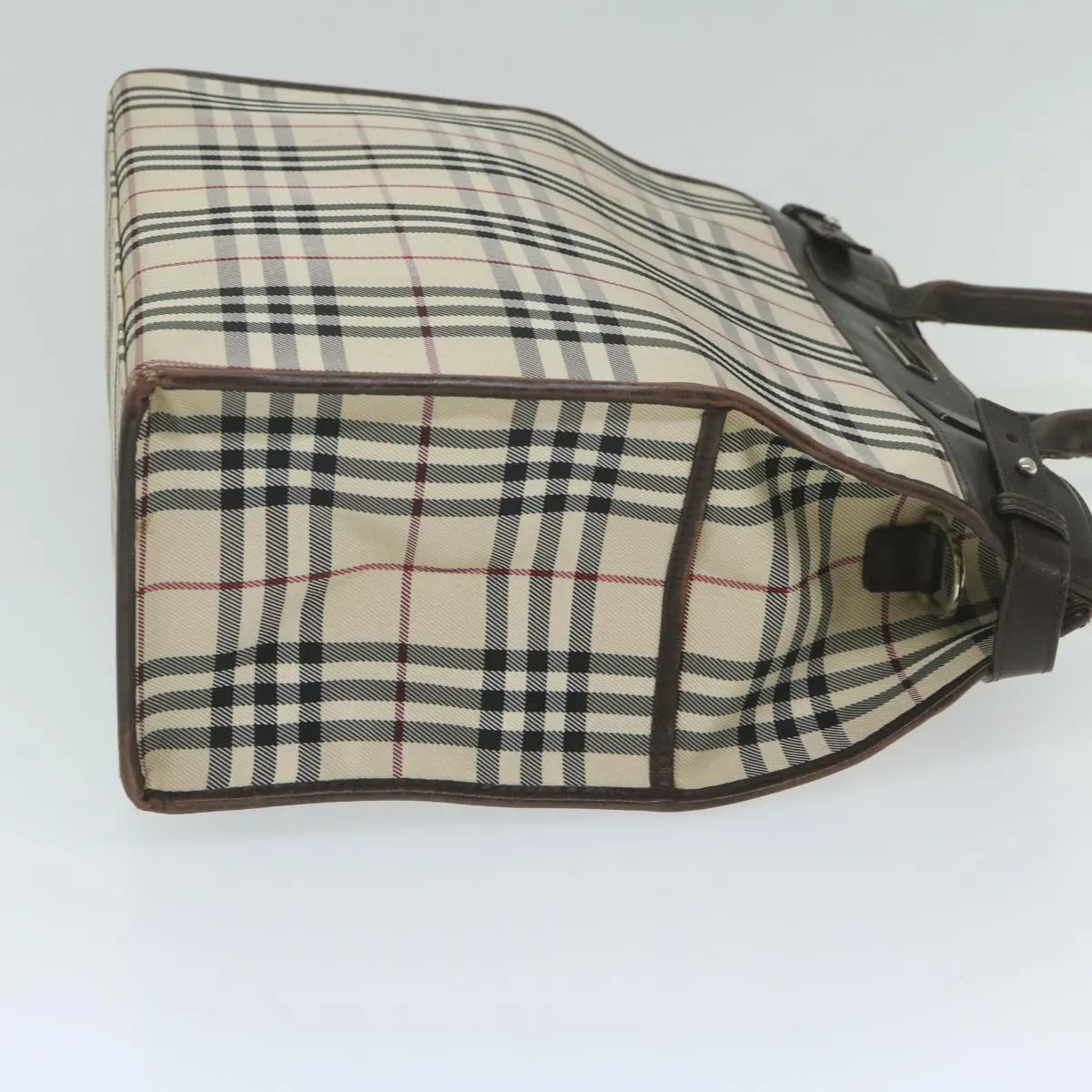 BURBERRY Nova Check Shoulder Bag Nylon Canvas Beige 60156