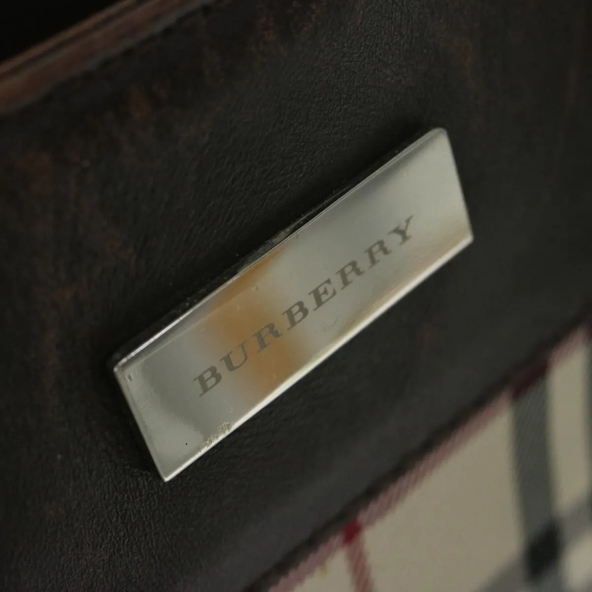 BURBERRY Nova Check Shoulder Bag Nylon Canvas Beige 60156
