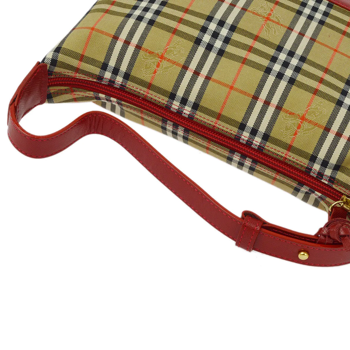 Burberry Red Beige House Check Handbag