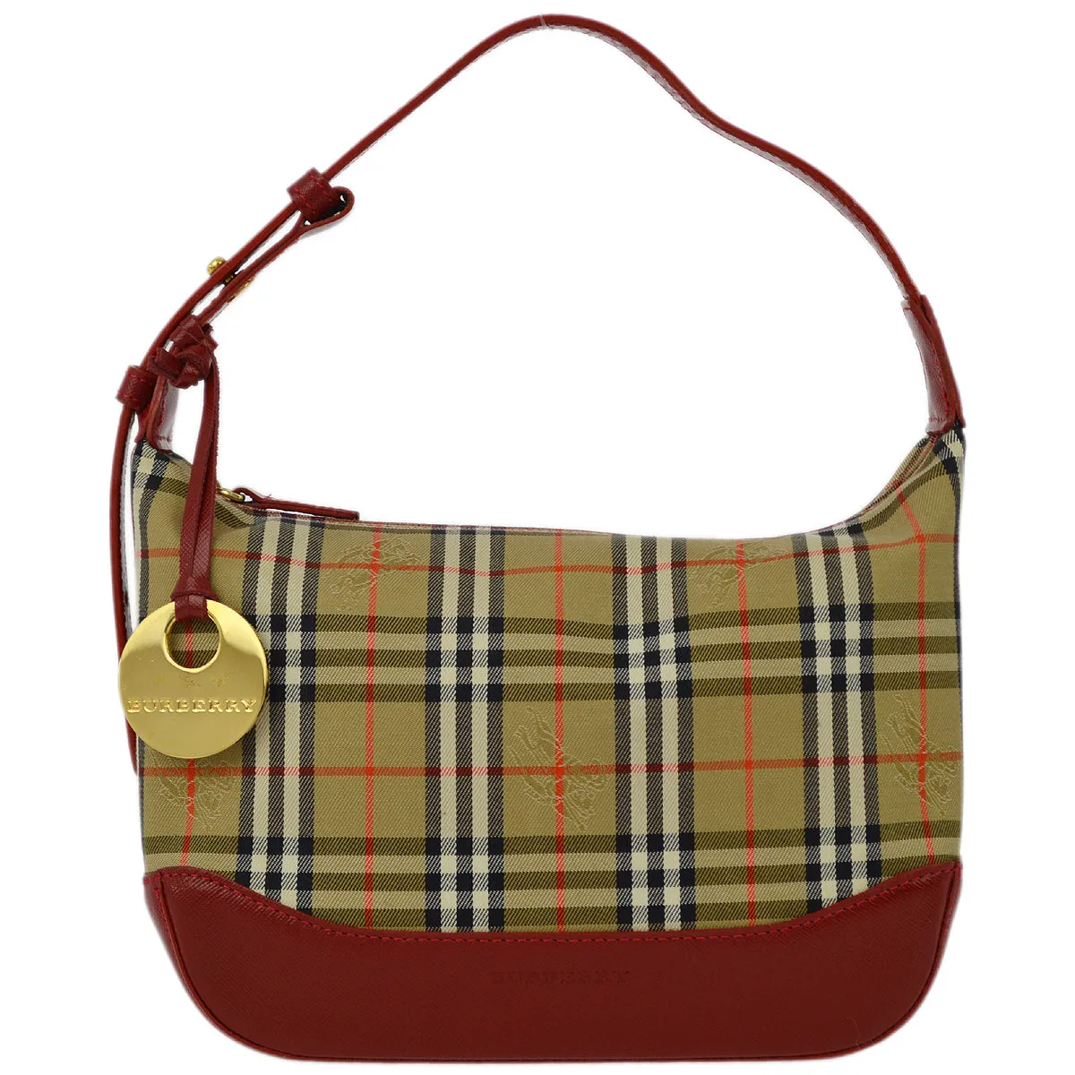 Burberry Red Beige House Check Handbag