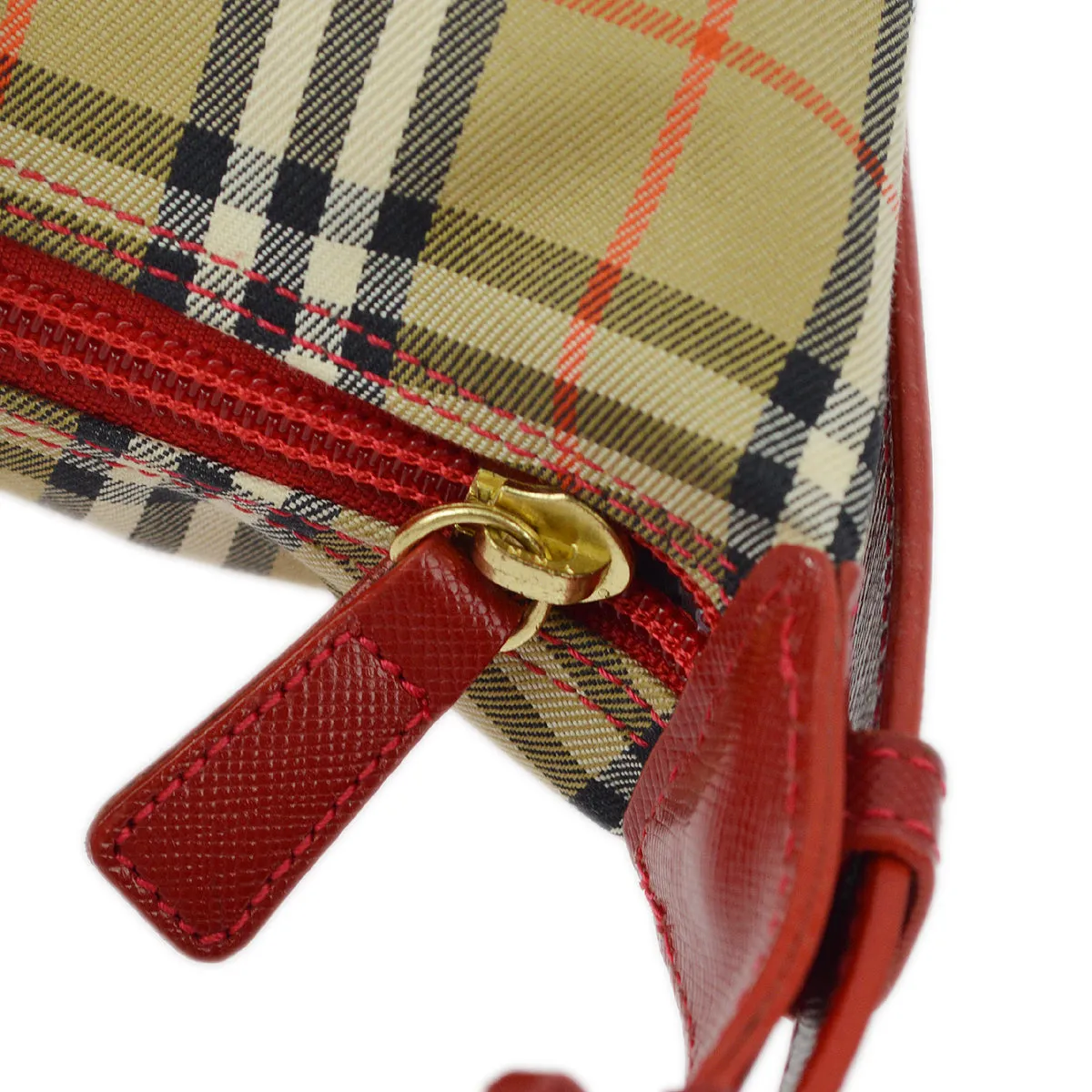 Burberry Red Beige House Check Handbag