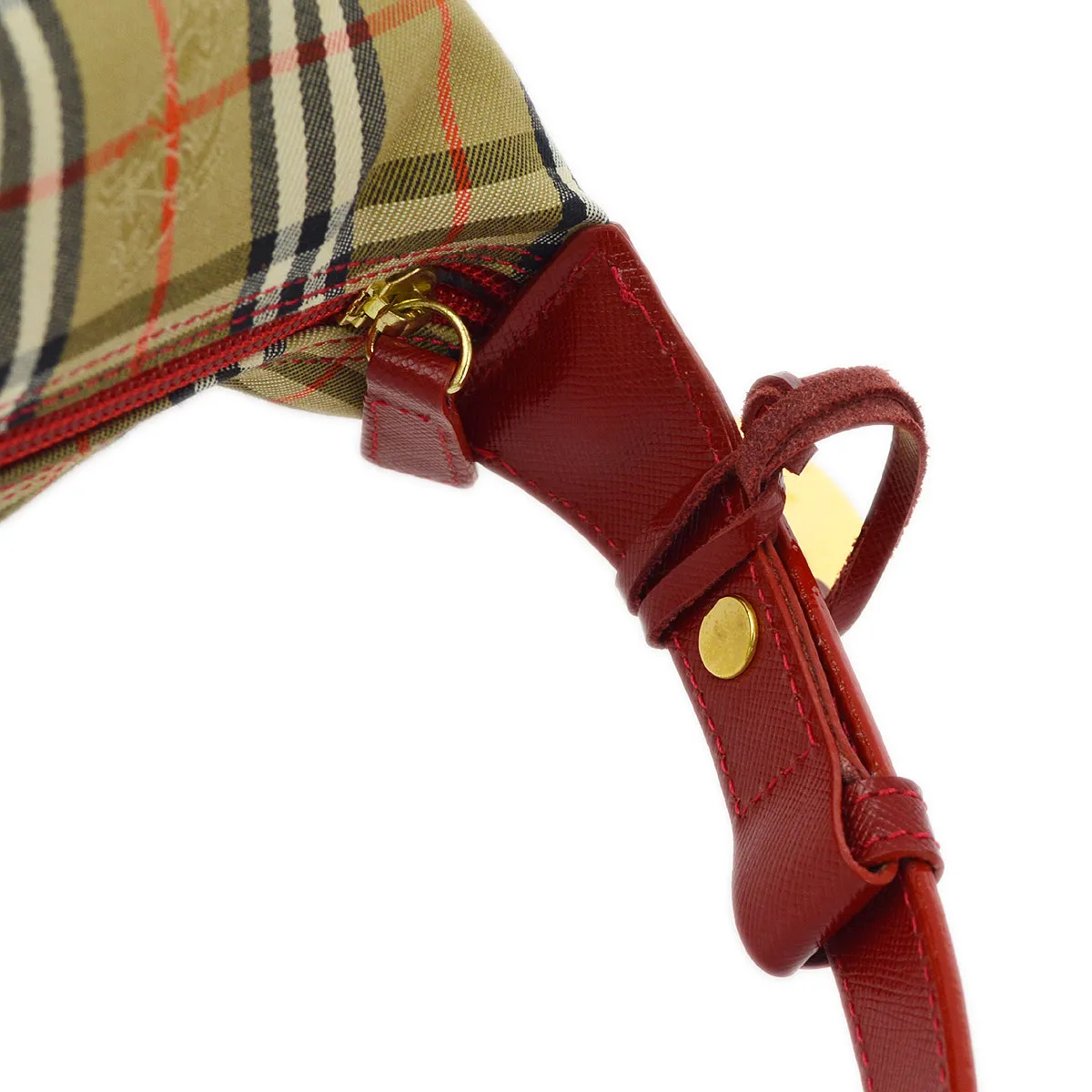 Burberry Red Beige House Check Handbag