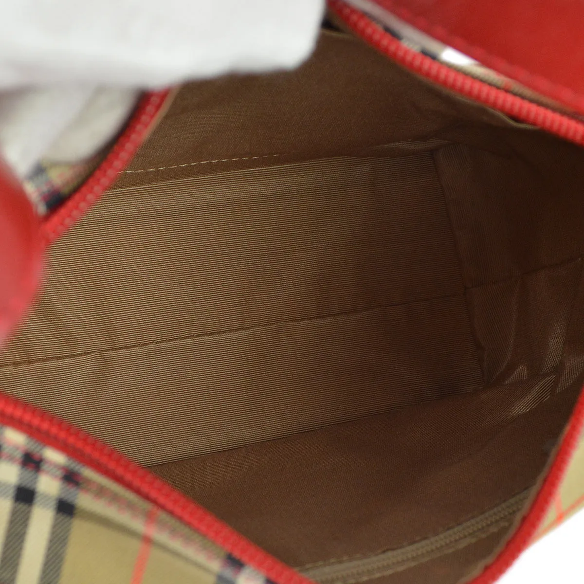 Burberry Red Beige House Check Handbag