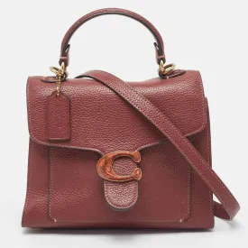 Burgundy Leather Tabby Top Handle Bag