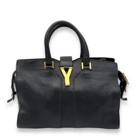 Cabas Top Handle Bag Black in Calfskin, Gold hardware