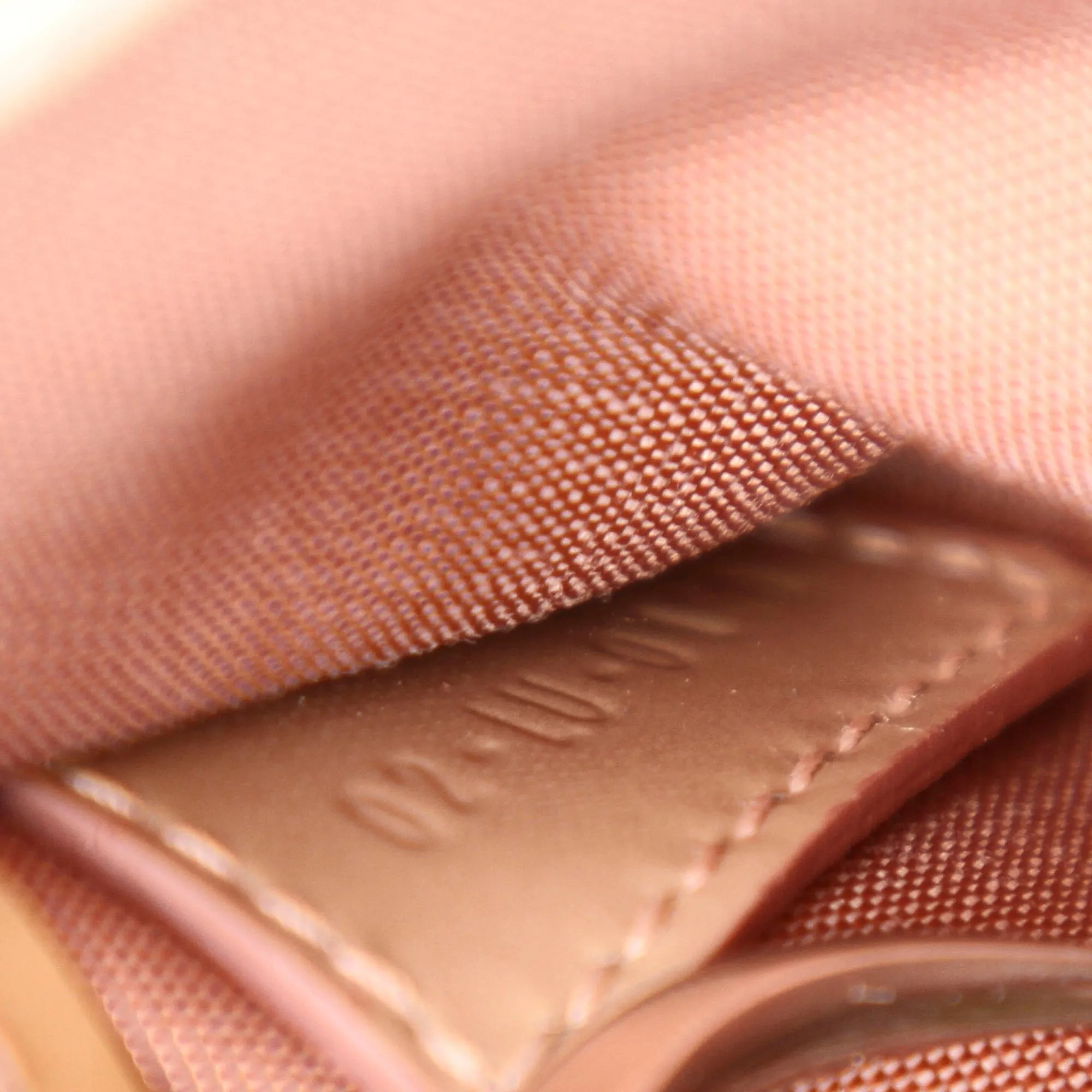 Cannage Patent Leather Wallet on Chain Beige