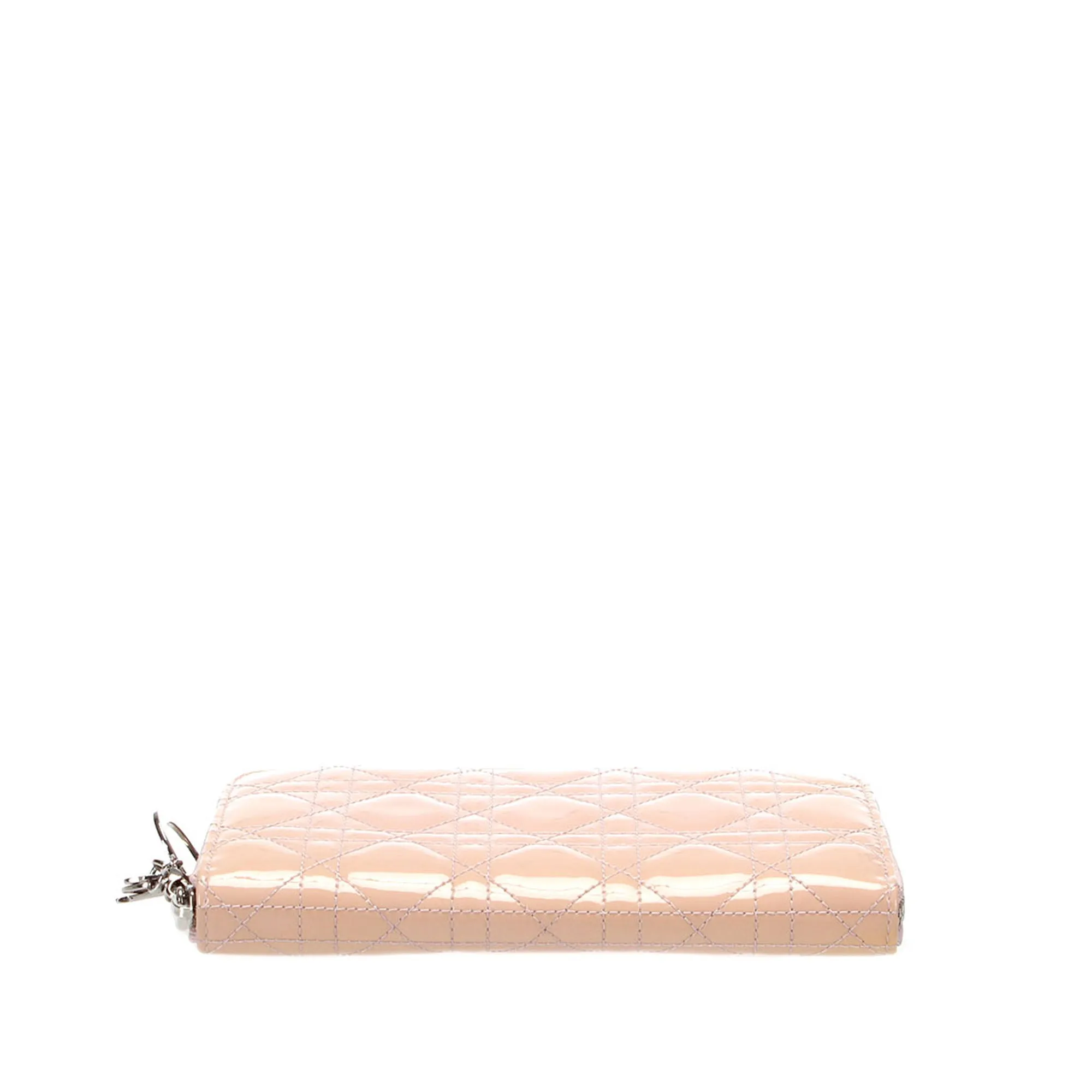 Cannage Patent Leather Wallet Pink