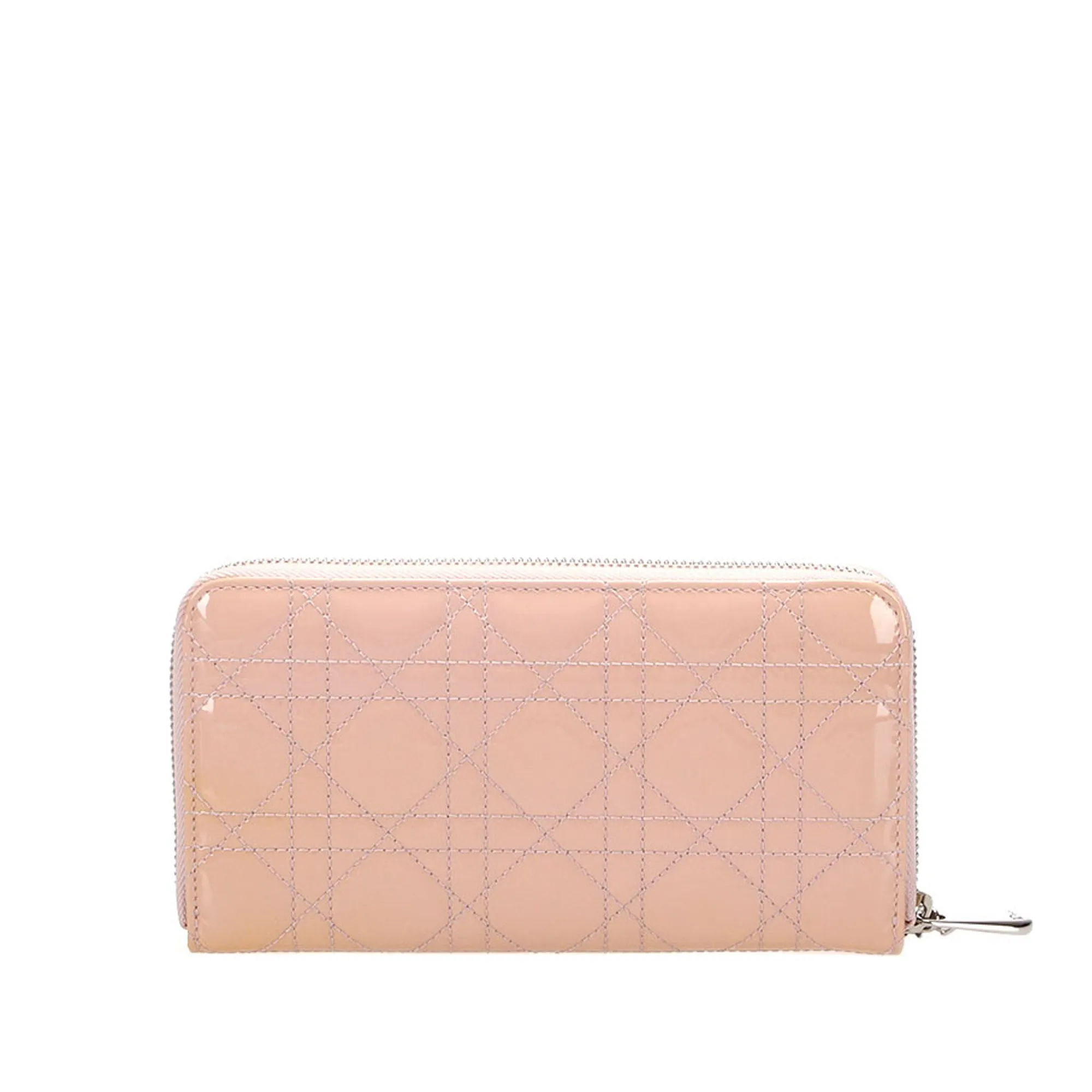Cannage Patent Leather Wallet Pink