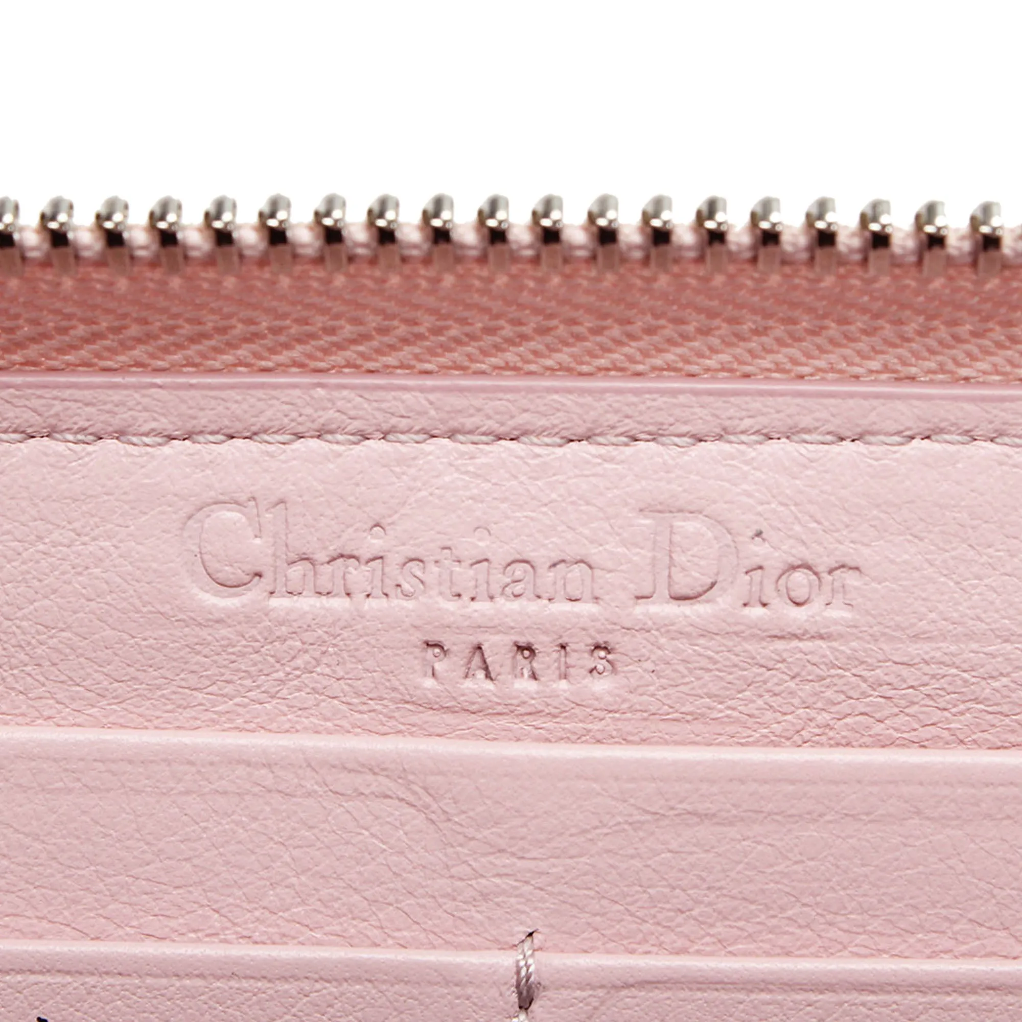 Cannage Patent Leather Wallet Pink