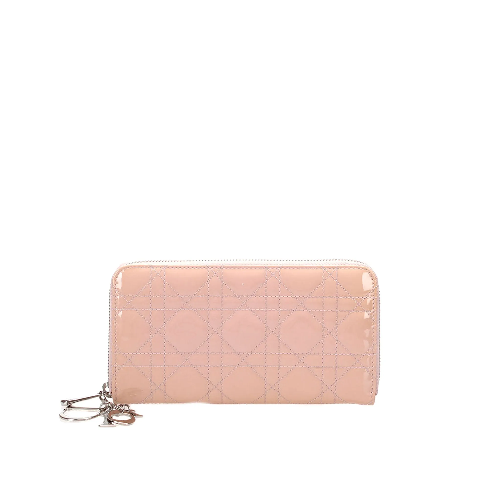 Cannage Patent Leather Wallet Pink