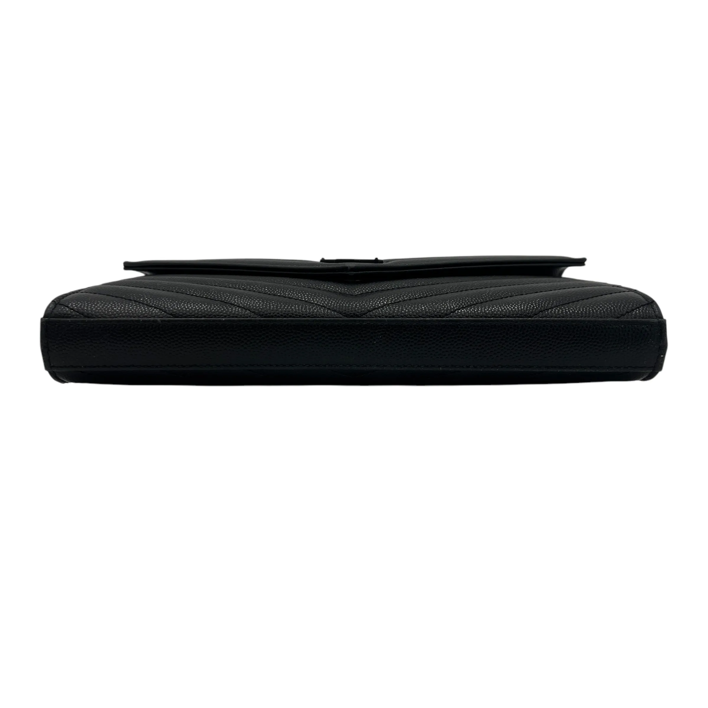 Cassandre Wallet On Chain Black in Calfskin, Lacquered Metal hardware
