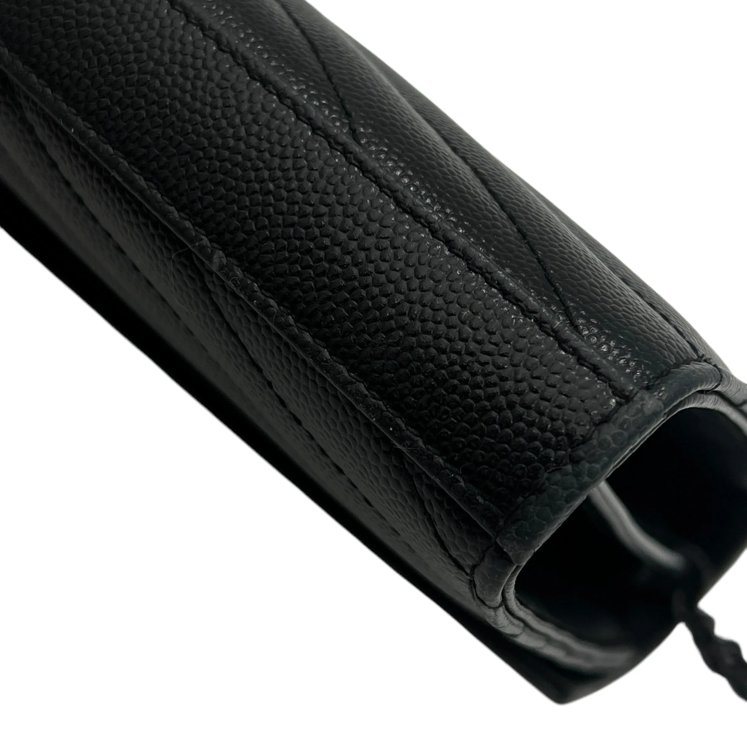 Cassandre Wallet On Chain Black in Calfskin, Lacquered Metal hardware