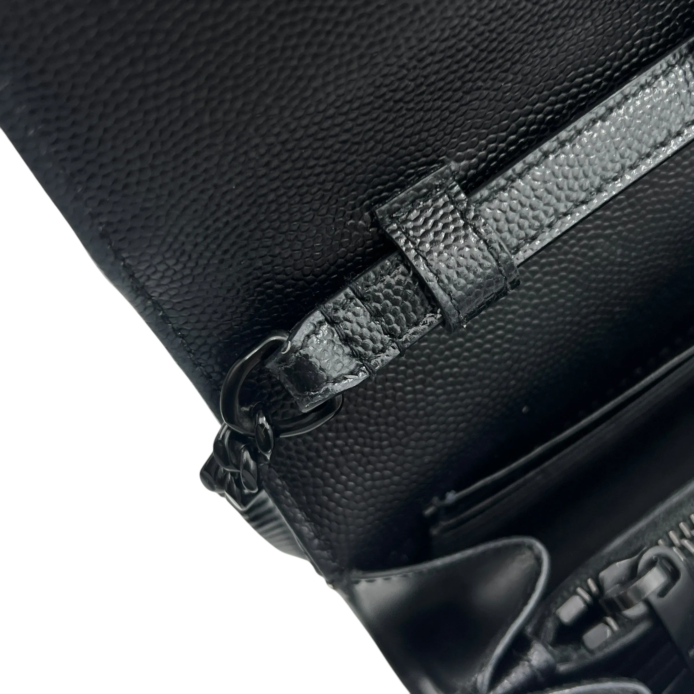 Cassandre Wallet On Chain Black in Calfskin, Lacquered Metal hardware