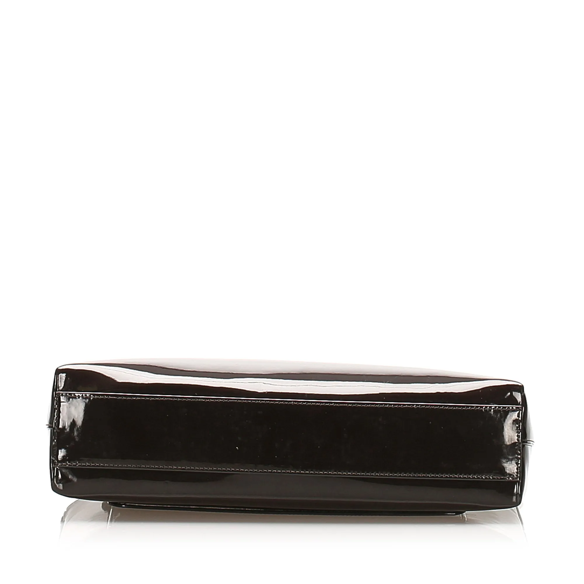 CC Chain Patent Leather Shoulder Bag Brown
