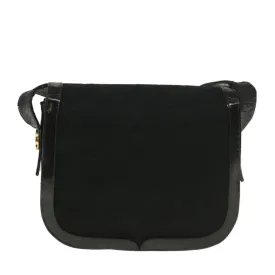 CELINE C Macadam Canvas Horse Carriage Shoulder Bag Black bs8998