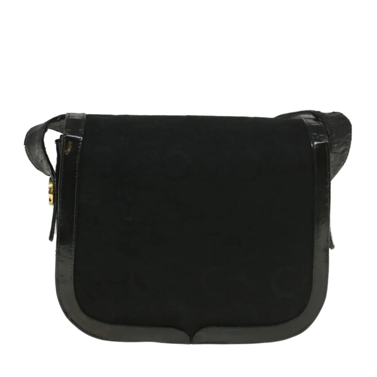 CELINE C Macadam Canvas Horse Carriage Shoulder Bag Black bs8998