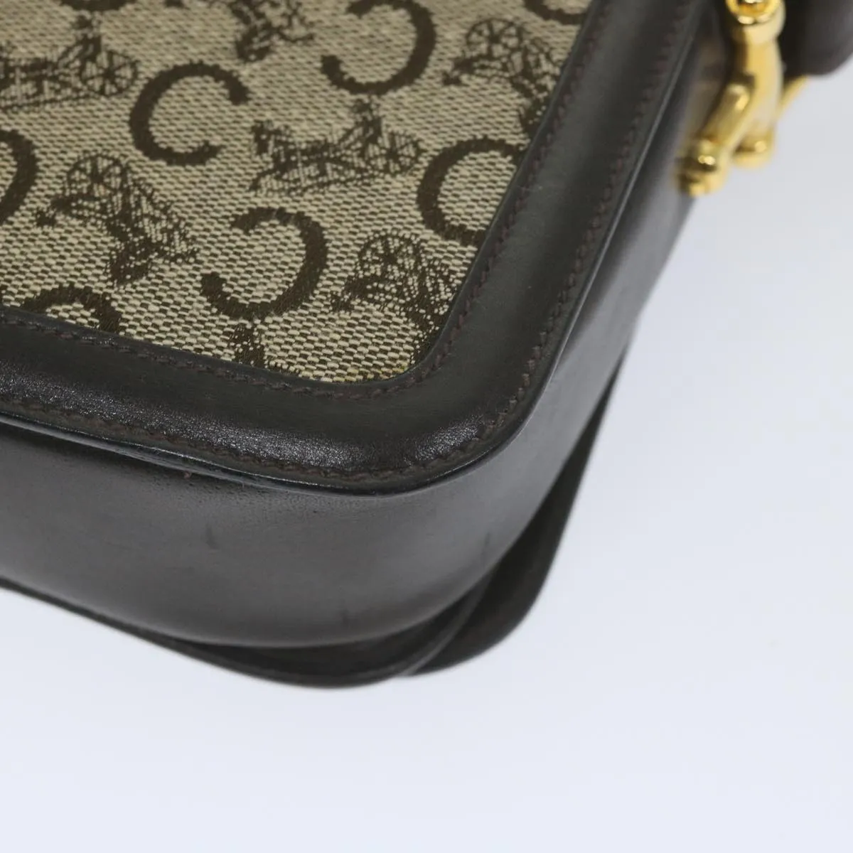 CELINE C Macadam Canvas Shoulder Bag Beige 58911