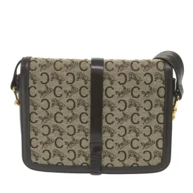 CELINE C Macadam Canvas Shoulder Bag Beige 58911