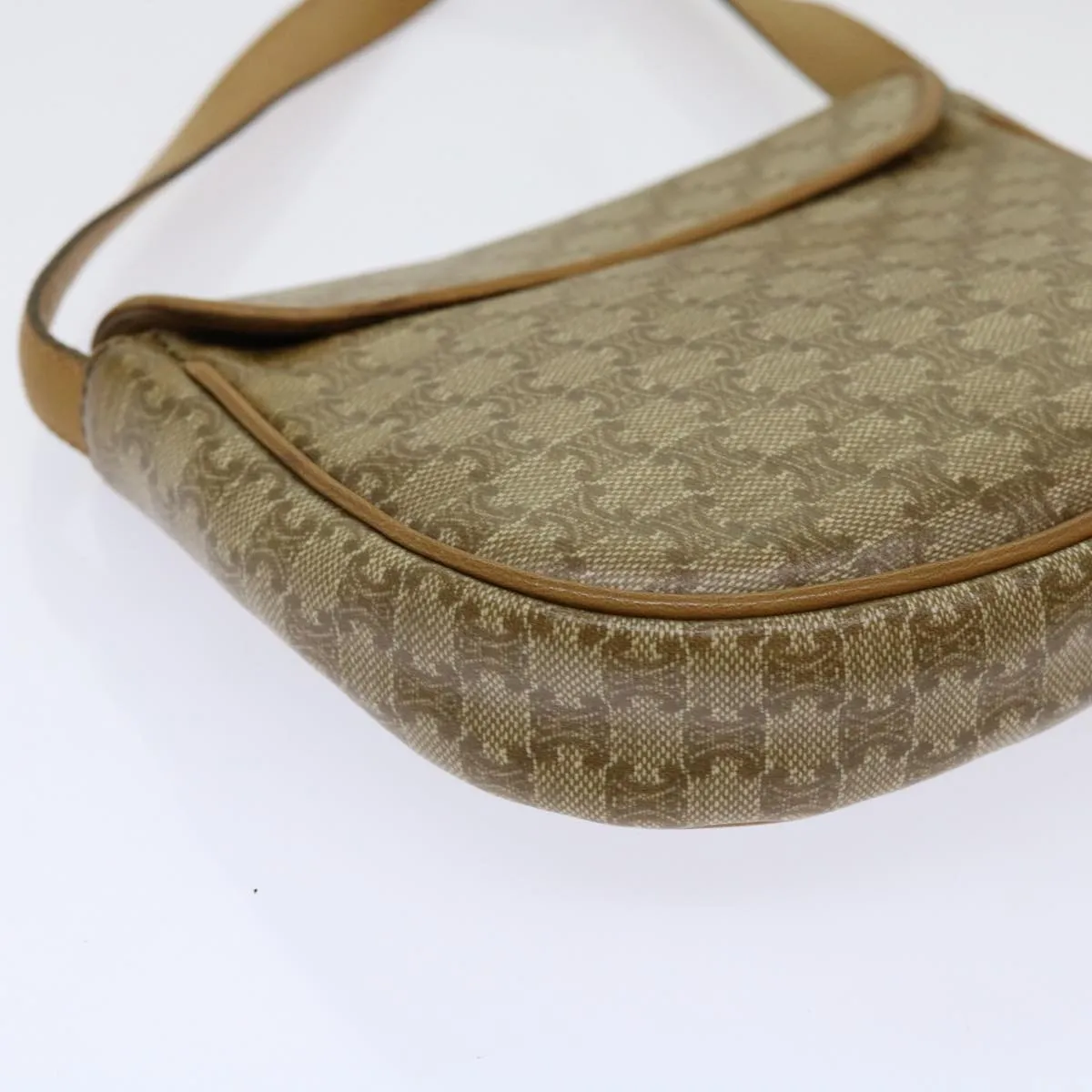 CELINE Macadam Canvas Shoulder Bag PVC Beige 69846