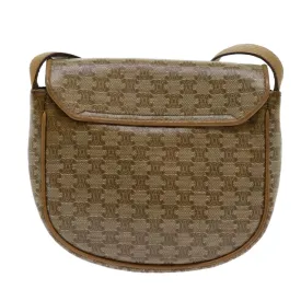 CELINE Macadam Canvas Shoulder Bag PVC Beige 69846