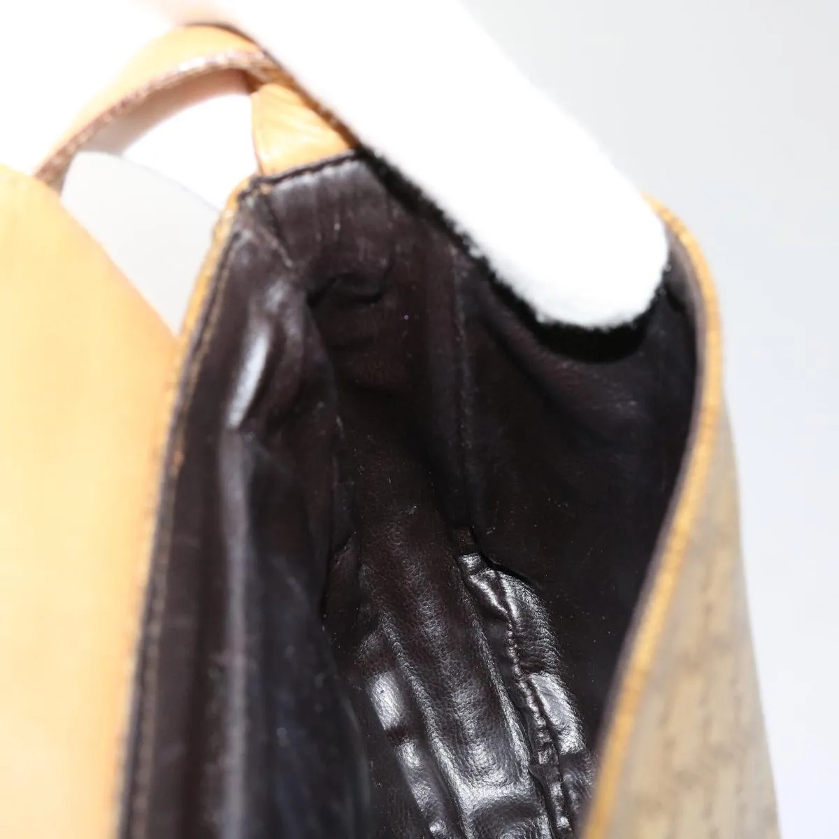 CELINE Macadam Canvas Shoulder Bag PVC Beige 69846