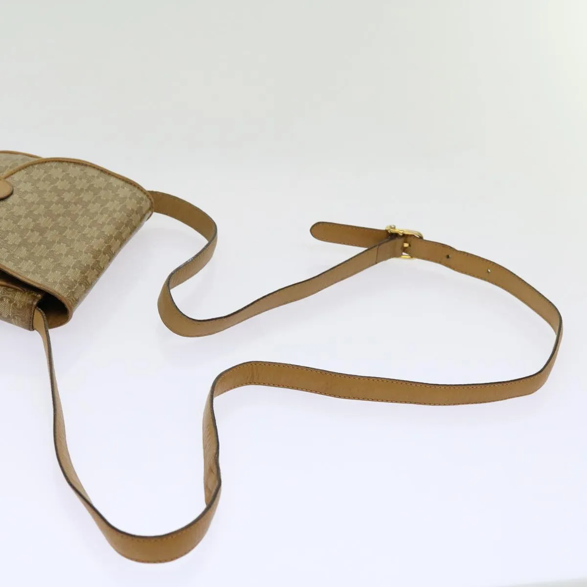 CELINE Macadam Canvas Shoulder Bag PVC Beige 69846
