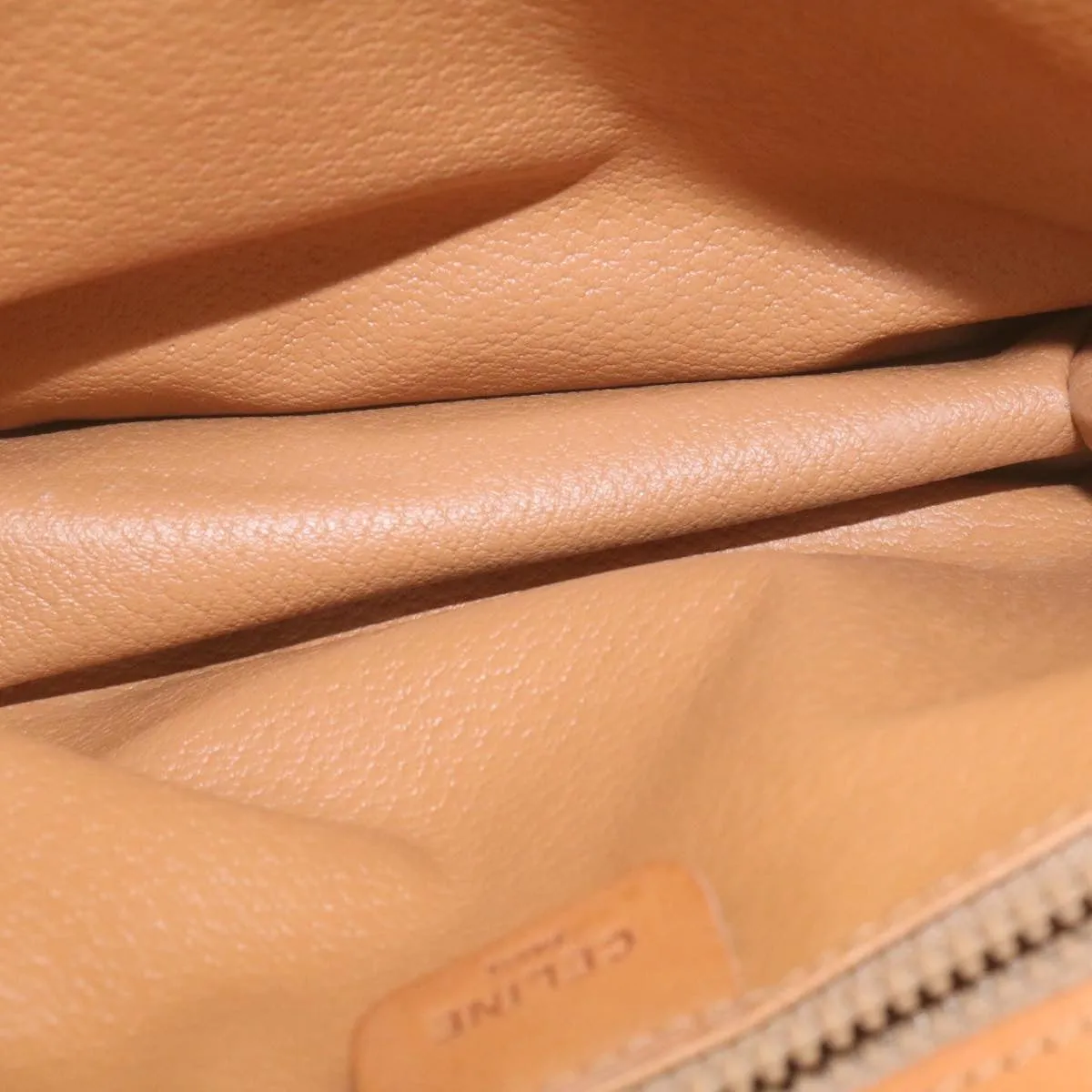 CELINE Macadam Canvas Shoulder Bag PVC Leather Beige am2173g