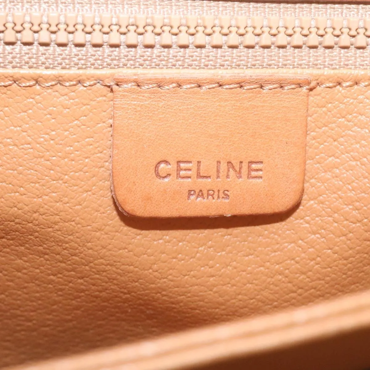 CELINE Macadam Canvas Shoulder Bag PVC Leather Beige am2173g