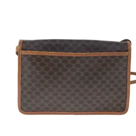 CELINE Macadam Canvas Shoulder Bag PVC Leather Brown 103442