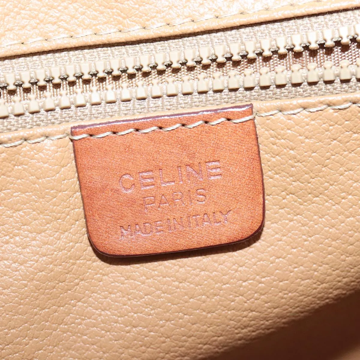 CELINE Macadam Canvas Shoulder Bag PVC Leather Brown 103442