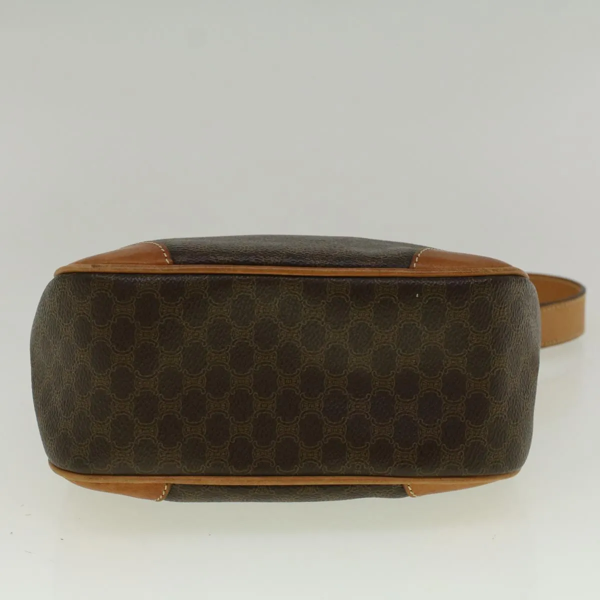 CELINE Macadam Canvas Shoulder Bag PVC Leather Brown 57306