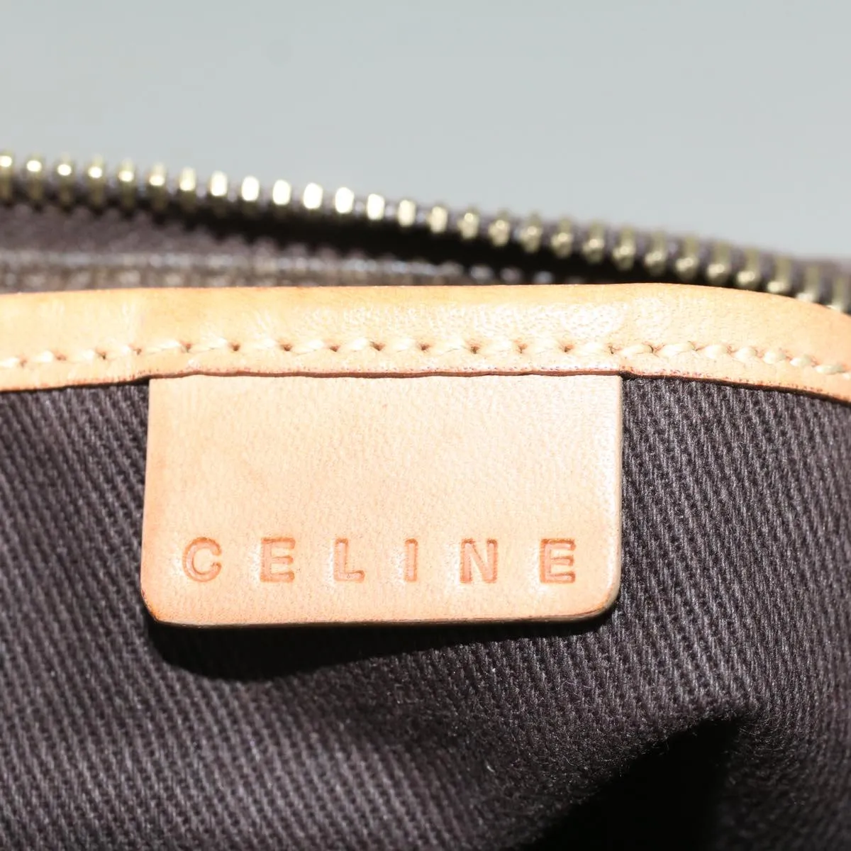 CELINE Macadam Canvas Shoulder Bag PVC Leather Brown 57306