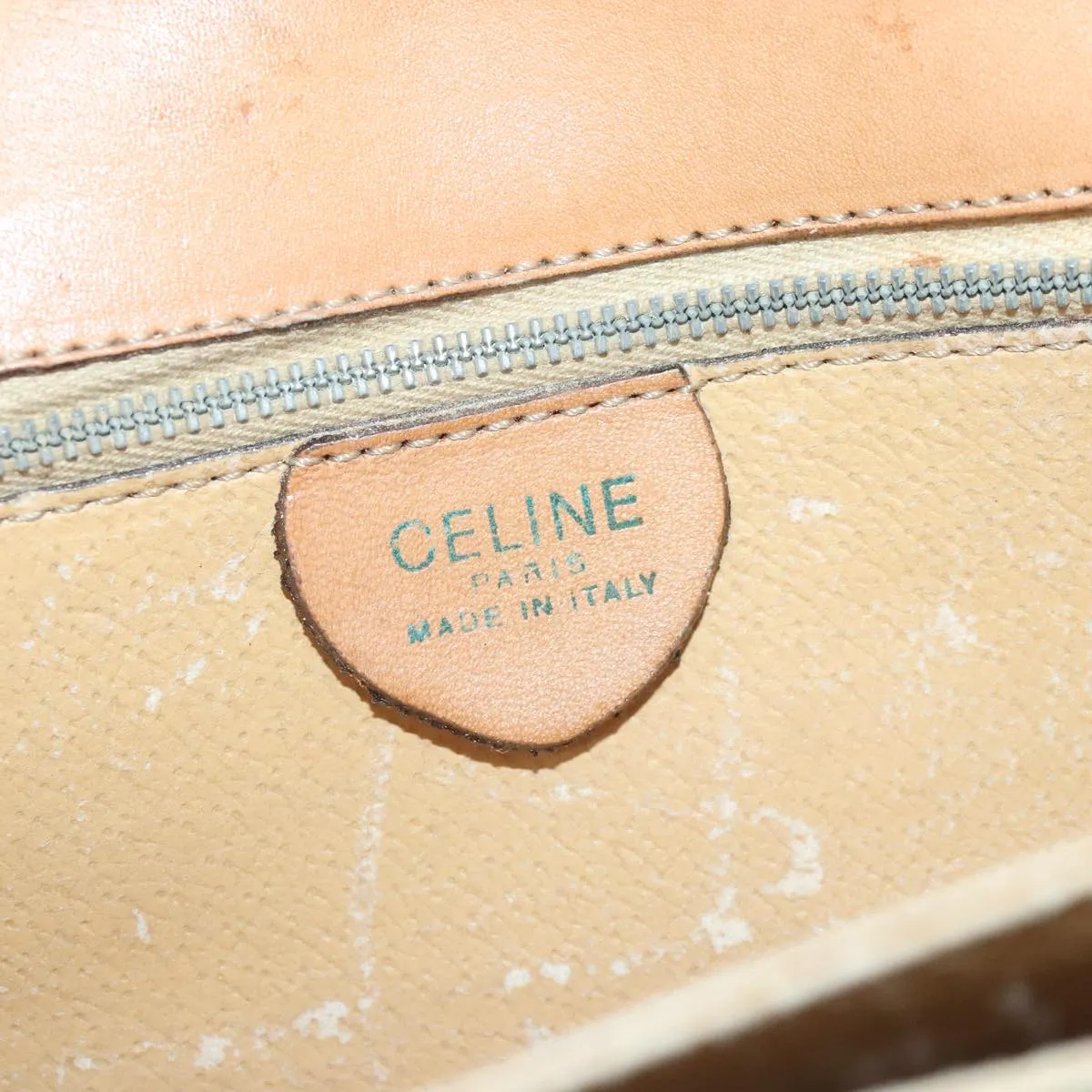 CELINE Macadam Canvas Shoulder Bag PVC Leather Brown 90950