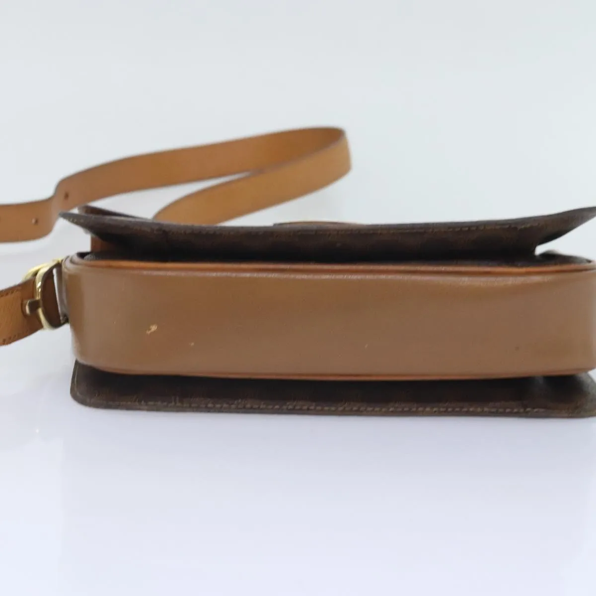 CELINE Macadam Canvas Shoulder Bag PVC Leather Brown 90950