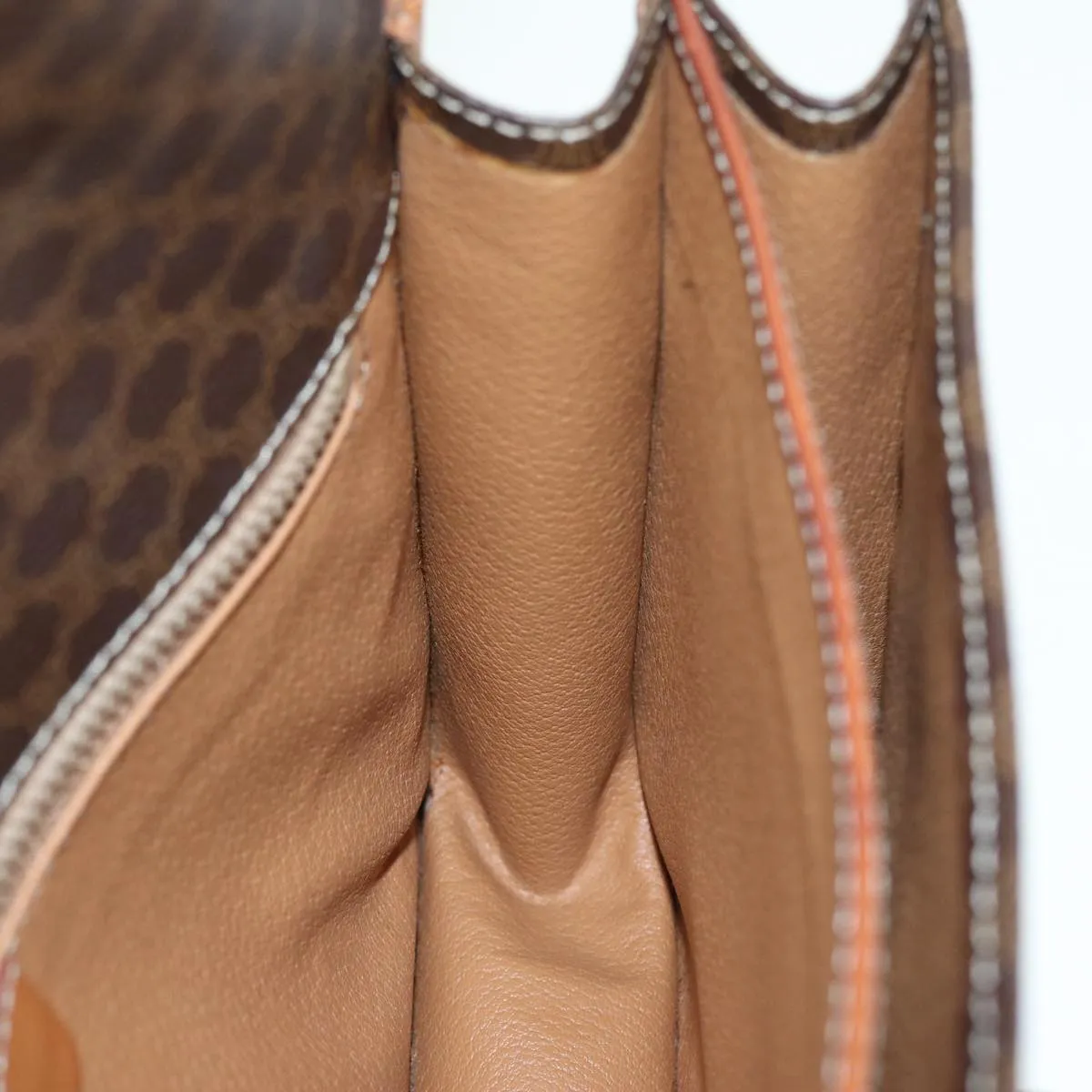 CELINE Macadam Canvas Shoulder Bag PVC Leather Brown Gold 87054