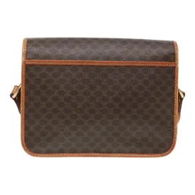 CELINE Macadam Canvas Shoulder Bag PVC Leather Brown Gold 87054