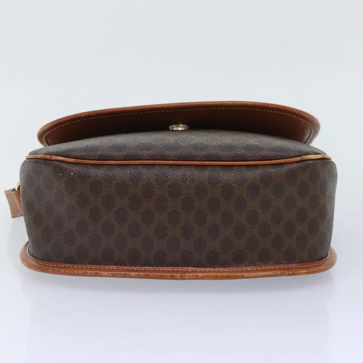 CELINE Macadam Canvas Shoulder Bag PVC Leather Brown Gold ep5894