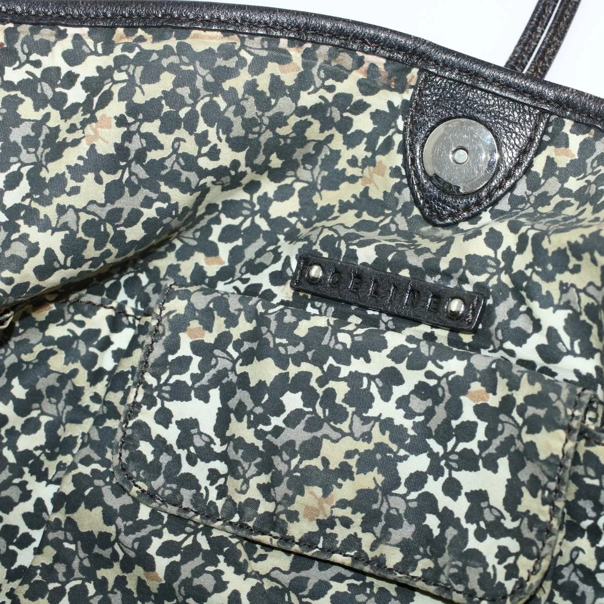 CELINE Paris Macadam Canvas Shoulder Bag Navy 45885
