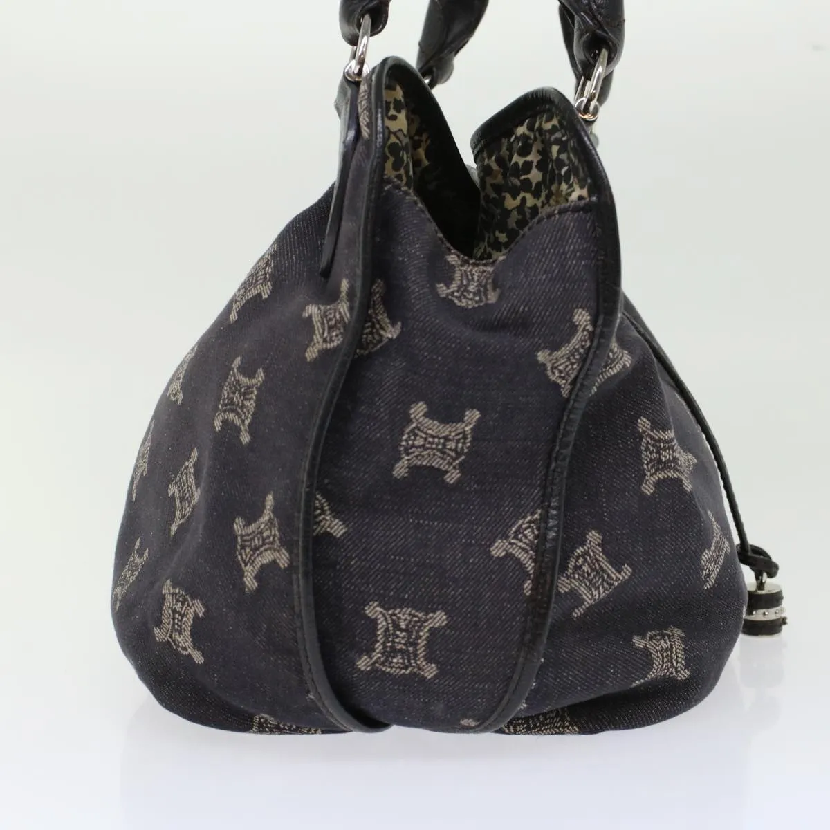 CELINE Paris Macadam Canvas Shoulder Bag Navy 45885