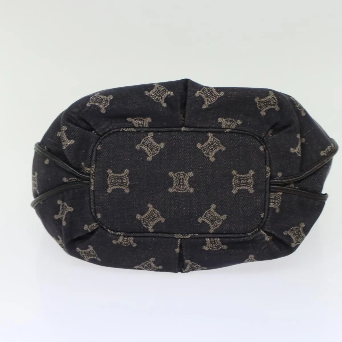 CELINE Paris Macadam Canvas Shoulder Bag Navy 45885