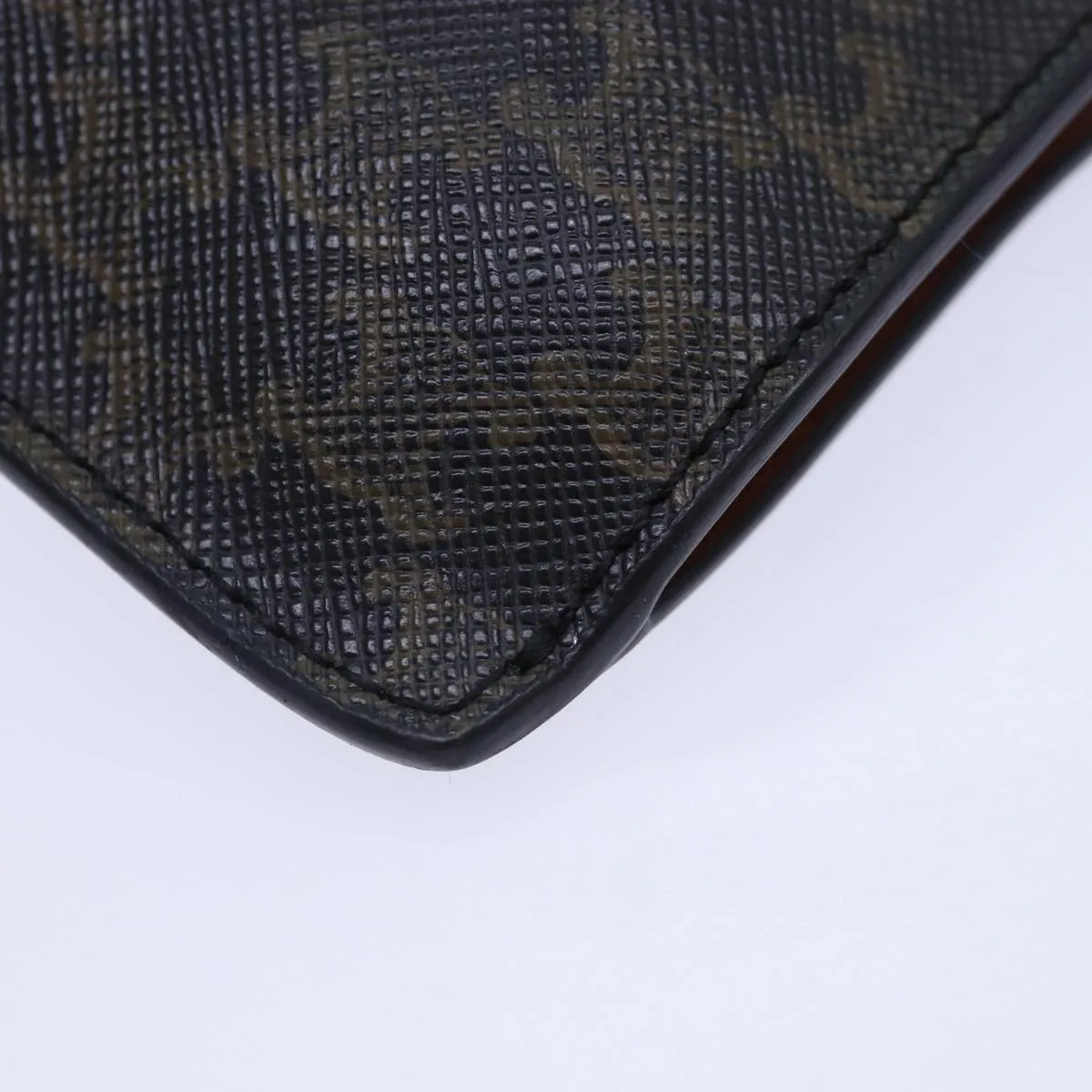 CELINE Phone case Macadam Canvas PVC Leather Black Brown ar12461