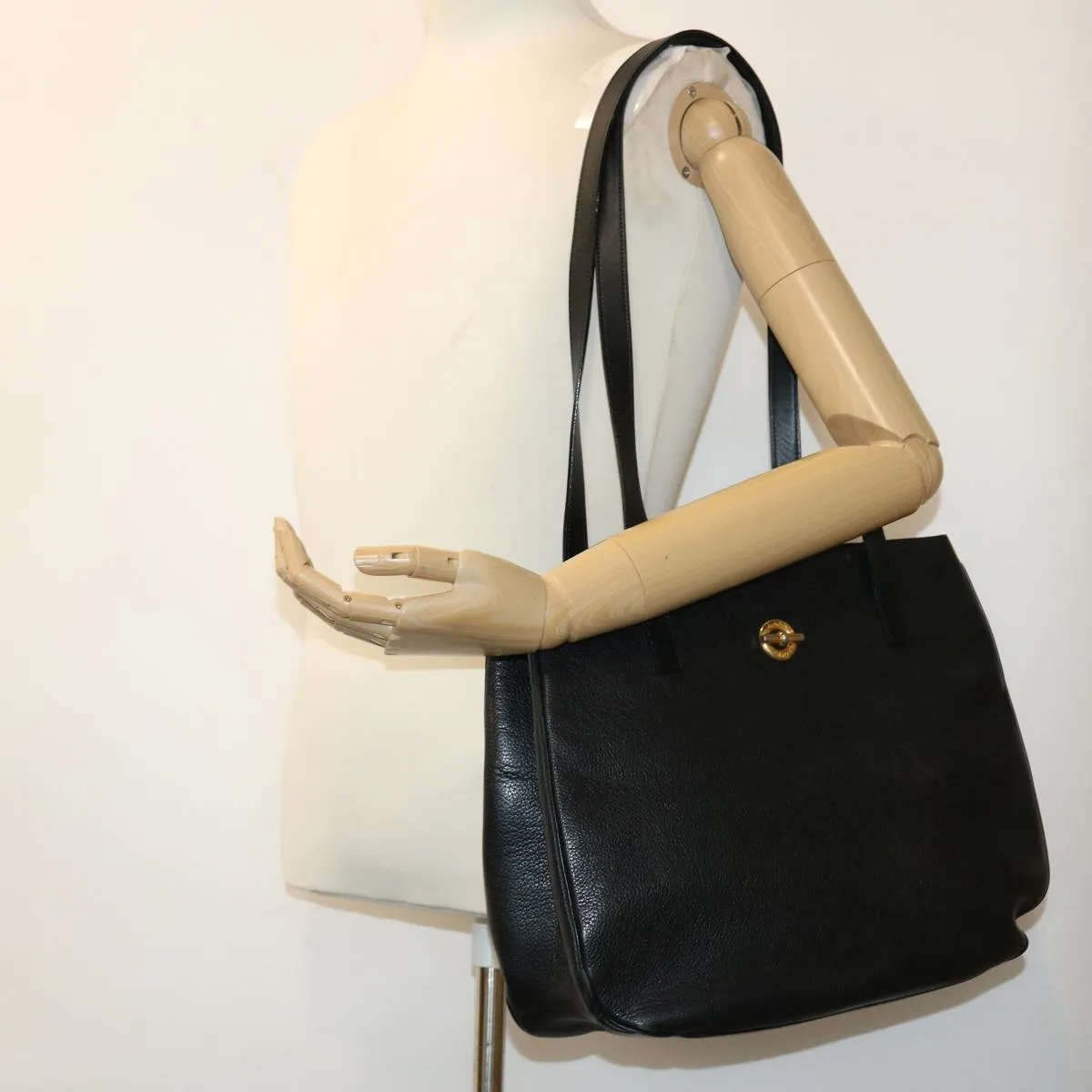 CELINE Shoulder Bag Leather Black fm2285