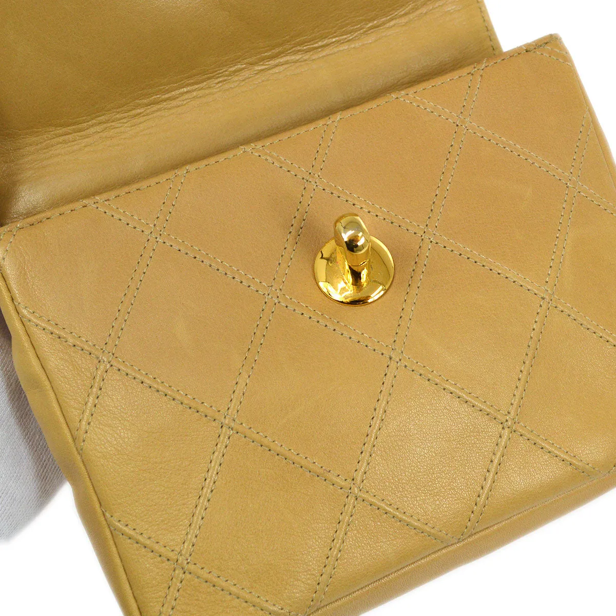 CHANEL 1980s Cosmoline Belt Bag Beige Lambskin #70