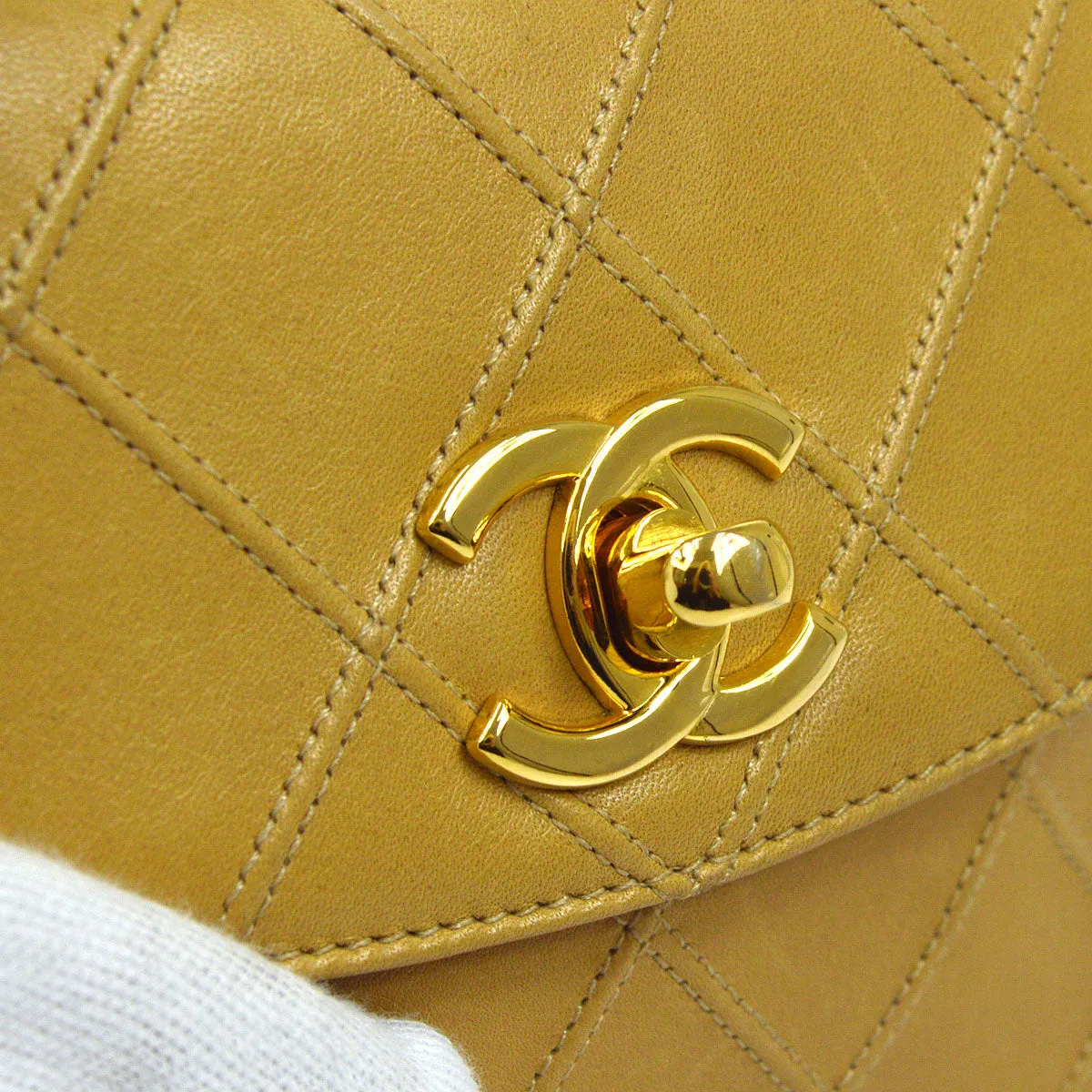 CHANEL 1980s Cosmoline Belt Bag Beige Lambskin #70