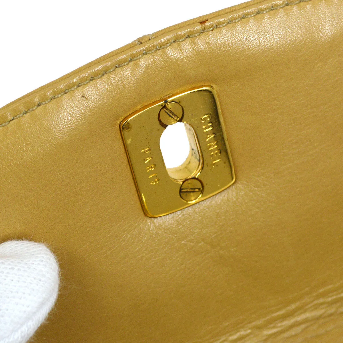 CHANEL 1980s Cosmoline Belt Bag Beige Lambskin #70